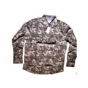 NWT Men's Camouflage Regular Fit Flannel Shirt Large Long Sleeves Brown